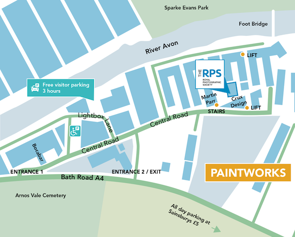 Local map of Paintworks and the Royal Photographic Society